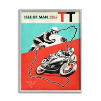 Stupell Industries European Grand Prix Vintage Advertisement Motorcycle Race Gray Framed by Mark Rogan