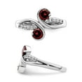 thumbnail image 2 of 9/10 Carat (Ctw) Garnet and White Topaz Two Stone Ring in Sterling Silver for Women, 2 of 6