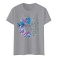thumbnail image 4 of Summer Tops for Women Loose Work Tops Women T Shirts Casual Space Short Athletic for Loose Fit Womens Summer T Shirt Casual Work Shirts Thin Shirt Fit Mom Grey M, 4 of 4
