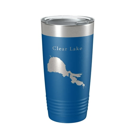 

Clear Lake Map Tumbler Travel Mug Insulated Laser Engraved Coffee Cup California 20 oz Royal Blue