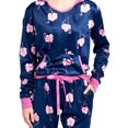 thumbnail image 5 of Ashford & Brooks Women's Mink Fleece Hoodie Pajama Set - Navy Pink Flamingo - Large, 5 of 5