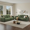 thumbnail image 6 of COPIAE 84.5 Inch Loveseat Sofa, Modern Couch and Sofa, Feather-tip armrest design, Sturdy and Easy Installation, Small Sofa for Living Room Bedroom Office and Apartment, Chenille Fabric,Green, 6 of 13