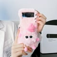 thumbnail image 2 of Mantto Cute Cartoon Case for Samsung Galaxy Z Flip 4, Kawaii Fluffy Plush Briquette Soft Warm Cover with Sparkle Glitter Diamond Rhinestone Lens Frame Case Shockproof Cold Weather Case,Pink, 2 of 8