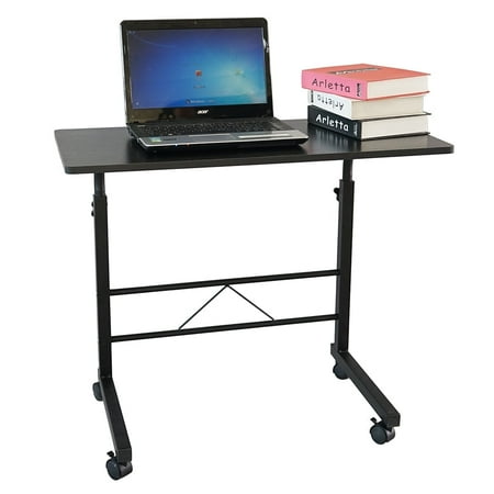 KAAYEE 27-38"Adjustable Height Sewing Table,Rolling C Shaped Side Table for Computer Desk,Black