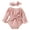 Pink, variant on Otqutp Birthday Romper for Toddler Baby Girls Romper Long Sleeved Bow Solid Color Harness Outside Bodysuit Romper Jumpsuit