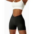 thumbnail image 4 of Sociala Women's Workout Gym Shorts Booty V Cross Yoga Biker Shorts, 4 of 5