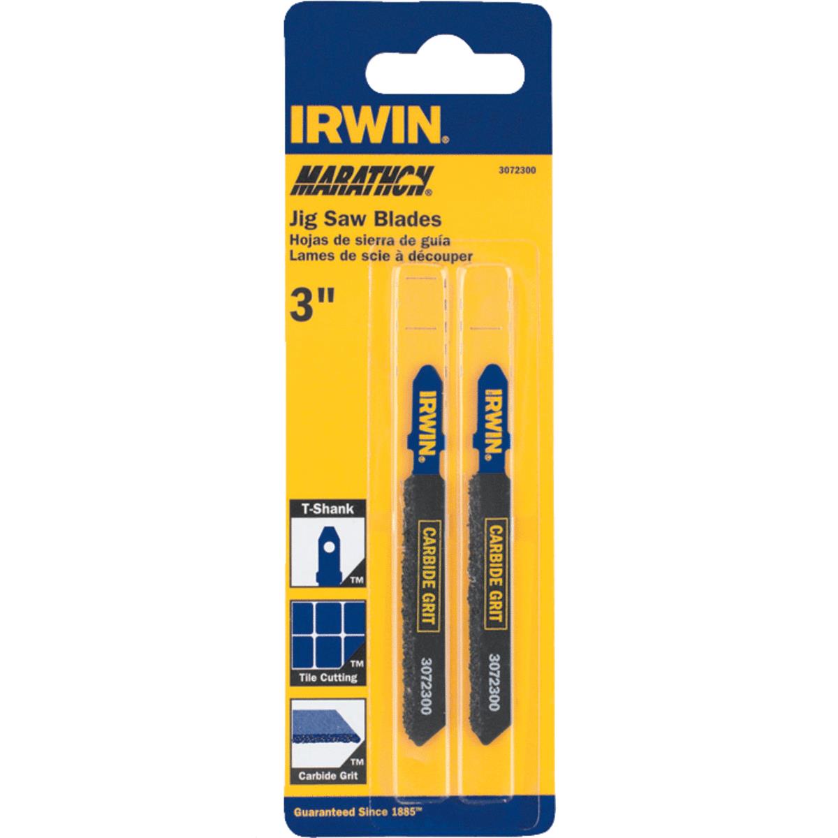 Irwin Marathon 3072300 3" 5/32 Carbide Grit TShank Jigsaw Blade