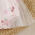 thumbnail image 4 of Tisuna Bodysuit Dress For Baby Girls Cherry Print Short Sleeve Crew Neck Jumpsuit Cute Beauty Baby Pullover Bodysuit With Headband Pink Size 6-12 Months, 4 of 8