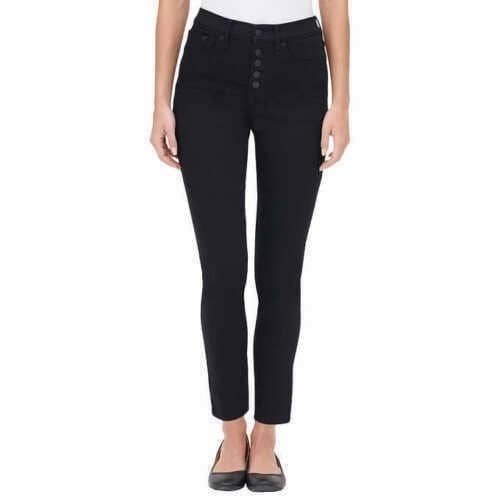 Calvin Klein Jeans Women's Button-Fly Skinny Jeans, JET BLACK, 12 New with  box/tags 