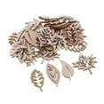 thumbnail image 1 of 50 Pieces Tree Leaves Decorative Wooden Pendants Wooden Discs Tree Decorations Wall Decorations Door Decorations, 1 of 7