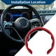 thumbnail image 3 of Funda para volante de cuero artificial PU ABS Protector de volante de automóvil Rojo 1 Pc, 3 of 6