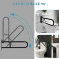 thumbnail image 3 of Toilet Grab Bar 30.3 Inch Black, Munzong Anti-Slip Handicap Grab Bars with Paper Holder, Flip-Up Bathroom Safety Rails, Stainless Steel Knurled Support handrails for Seniors Elderly Disabled Pregnant, 3 of 14