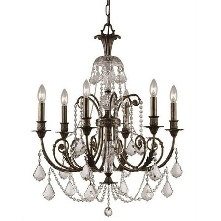 

Crystorama Lighting 5116-EB-CL-MWP Regis - Six Light Chandelier in Classic Style - 26 Inches Wide by 30.25 Inches High Clear Majestic Wood Polished English Bronze Finish