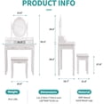 thumbnail image 3 of Elegance White Dressing Table Vanity Table and Stool Set Wood Makeup Desk with 4 Drawers & Mirror FCH Modelo, 3 of 7