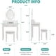 thumbnail image 3 of Elegance White Dressing Table Vanity Table and Stool Set Wood Makeup Desk with 4 Drawers & Mirror FCH Modelo, 3 of 7