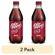 (2 pack) Dr Pepper Soda Pop, 20 fl oz, Bottle