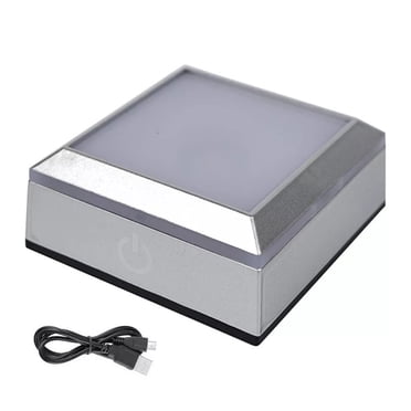 Bgsha Base de Lumière LED Éclairage Coloré Support d'Affichage Carré pour Art en Verre 3D Cristal