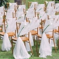thumbnail image 2 of Cortina de gasa para respaldo de silla de boda, decoración de silla de boda, gasa blanca, sección de bambú, tela para silla, malla de gasa para techo, 2 of 4