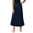 thumbnail image 1 of Spring Dresses for Women 2025 High Waist Ruffled Chiffon A Line Midi Skirt Solid Long Lengths Plus Size Dress Navy S, 1 of 4