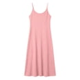 thumbnail image 2 of Women Summer Dresses Pleated Maxi Dresss Sleeveless Spaghetti Strap V Neck Beach Vacation Long Flowy Sundress Pink, 2 of 7