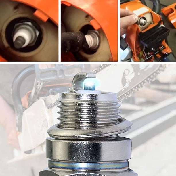 Bujía, piezas de repuesto de accesorios de motor de bujía de motor de carrera, bujía de desbrozadora de motosierra, para accesorios de motor de cortacésped Repl