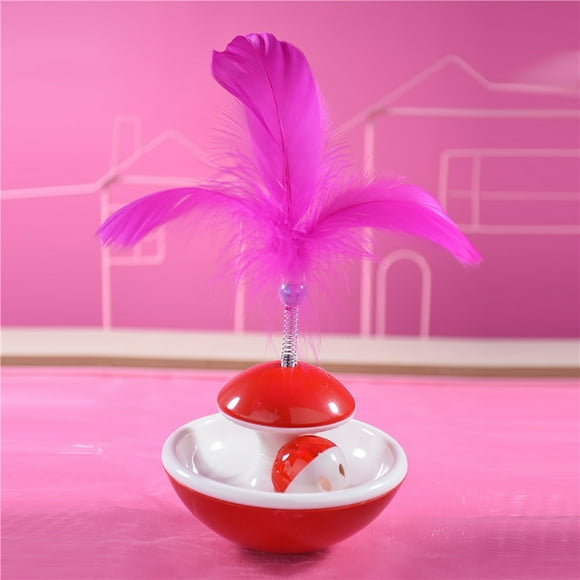EGNMCR Toy Tumbler Feather Bell Tease Stick Ring Ball Spring Does Not Fall Ball Cat Teaser Birthday Gifts for Kids