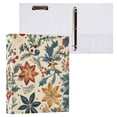 thumbnail image 3 of Christmas Flowers Leaves 3 Ring Binders 1.5 inch Hardcover File Folders with Interior Pockets A4 Size Organizer for School Office Hospital Set of 2, 3 of 8