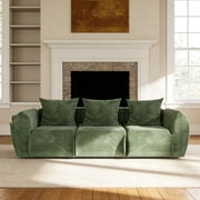 66.93″ Boneless Couch - Modular Cloud Couch Sectional Sofa with Deep Seat, No Assembly Required Memory Foam Comfy Couches for Living Room, Bedroom & Small Spaces, Upholstered Lounge Sofa (Green)