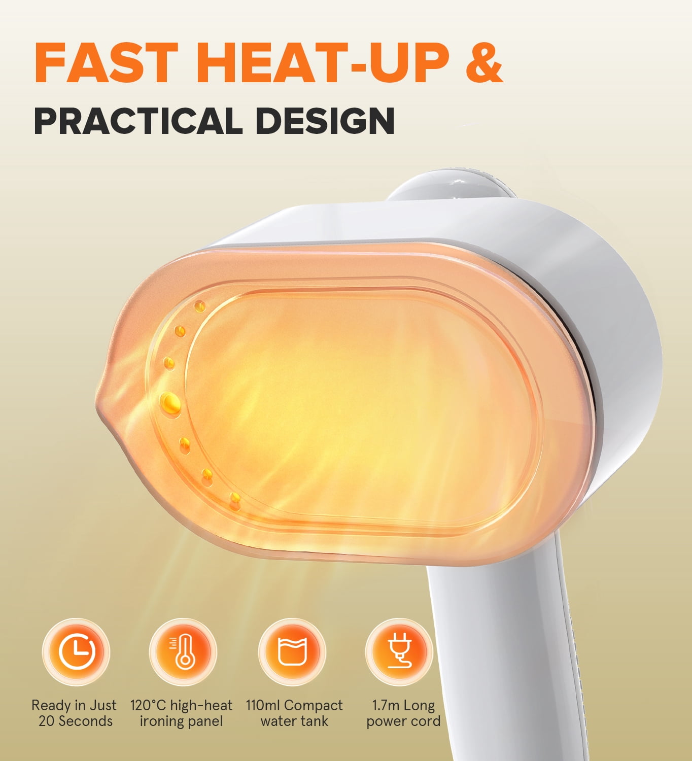 Loheer Steamer for Clothes, 1200W Handheld Garment Steamer with 10s Fast Heat & LCD Display, 4 Steam Levels, 90° Swivel Handle, Portable Travel Steam Iron for Home & Trip