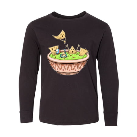 Inktastic Nachos Partying in Guacamole Long Sleeve Youth T-Shirt