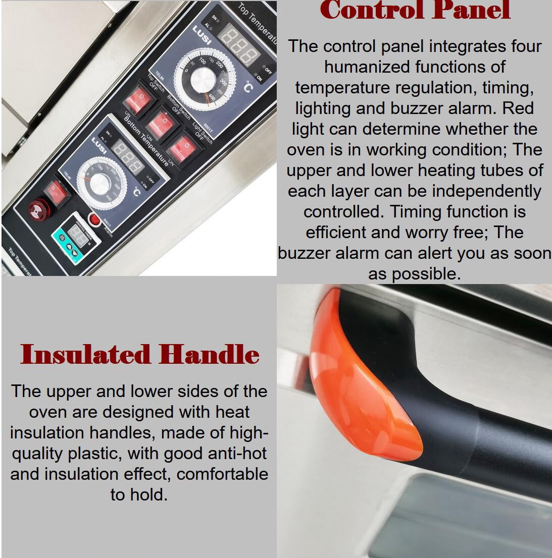 Techtongda Commercial Movable Three-layer Electric Triple Pizza Oven 6 Baking Sheets 220V