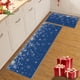 thumbnail image 4 of Felpudo navideño YOTQUSKI, alfombras navideñas, alfombras y tapetes de cocina con copos de nieve, alfombra navideña azul antideslizante con copos de nieve para decoración navideña de cocina., 4 of 6