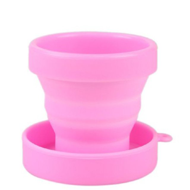 Toystoory Taza plegable de silicona para protección del medio ambiente, taza telescópica para viajes, Camping, escuela, exterior, Color Macron, Utensilios de cocina rosado