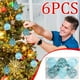 thumbnail image 3 of 6-Piece 6cm Transparent Painted Gold Glitter Ribbon Christmas Ornaments Set, 3 of 6