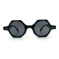 thumbnail image 4 of Hipster Round Circle Lens Octagon Plastic Hustler Sunglasses All Black, 4 of 8