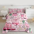thumbnail image 2 of Homewish Chic Cowgirl Boots Full Size Comforter Sets,Tropical Desert Cactus Bedding Comforter Set,Colorful Stars Pattern Bedding Sets For Girls Kids,Luxury Bedroom Decor Reversible,3-Piece, 2 of 8