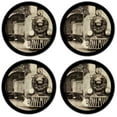 thumbnail image 2 of Silicone Non-Slip Drink Coasters with Removable Printed Absorbent Felt Pad - Set of 4 - Vintage Train, 2 of 3