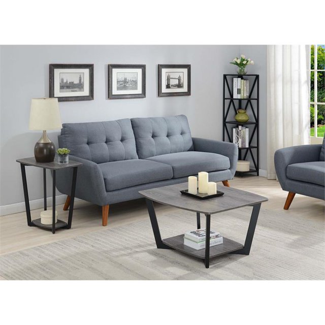Convenience Concepts Table Basse Carrée en Bois Flotté Finition Bois Gris