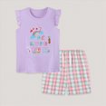 thumbnail image 2 of TOWED22 Toddler Baby Summer Outfits 2-Piece Sleeveless Tank Tops and Elastic Waist Shorts Sets Clothing Clothes(Purple,6-7 Y), 2 of 8