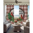 thumbnail image 2 of Christmas Cardinal Birds Blackout Curtains for Bedroom/Living Room, Thermal Insulated Kitchen Curtains, Xmas Holly Leaves Branch Green Red Plaid Grommet Darkening Window Treatment Drapes 27.5"x39"x2, 2 of 8