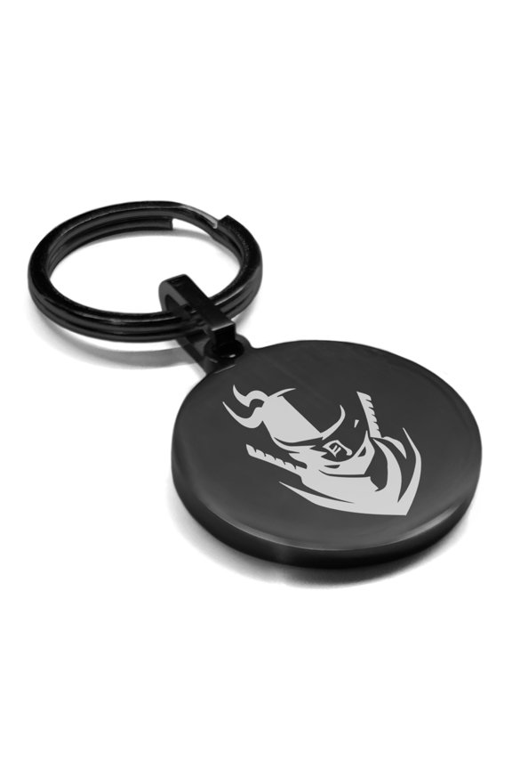 Stainless Steel Ninja Warrior Champion Round Medallion Keychain Circle Ring