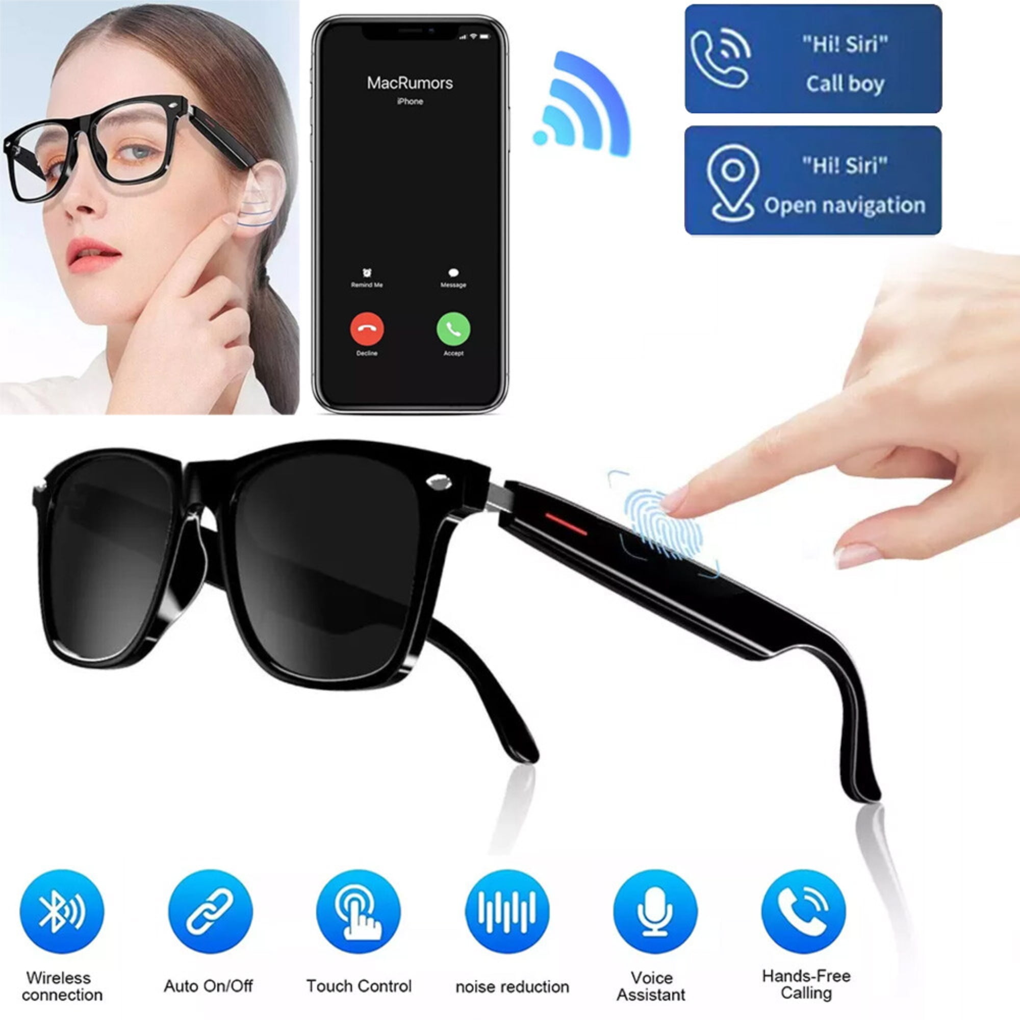 スピーカー・ウーファー soundcore Bluetooth Audio Glasses Soundcore by Anker Wander Frames Bluetooth Audio Glasses