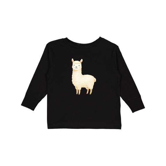 Inktastic Cute Lil' Alpaca Boys or Girls Long Sleeve Toddler T-Shirt