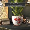 thumbnail image 5 of Red Lantern 16" Cherry Blossom Porcelain Fishbowl Planter, 5 of 6