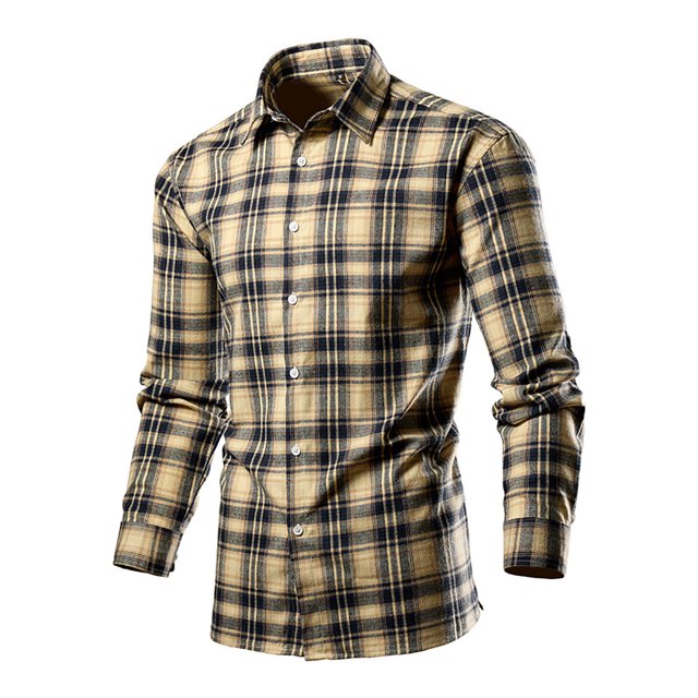 Seeotter Mens Plaid Shirt Long Sleeve Button Down Flannel Shirts