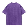 thumbnail image 4 of Men Printed Casual Sports Washed Distressed T-shirt Short Sleeve Round-neck Top Blouse, 4 of 5