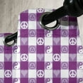 thumbnail image 3 of Ambesonne Plaid Grommet Curtain, Yin Yang Hearts Peace, 50" x 84", Magenta Lavender White, 3 of 6