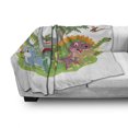thumbnail image 2 of Jurassic Soft Flannel Fleece Blanket, Cartoon Group Dinosaur Friendship Humor Colorful Happy Smile Creative Jurassic Fun, Cozy Plush for Indoor and Outdoor Use, 60" x 80", Multicolor, by Ambesonne, 2 of 5