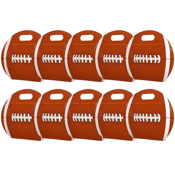 Clearance Under $ 1.89 10Pcs 25X22Cm Football Pattern Reusable Ziplock Snack Bags, Stand-Up Plastic Candy Treat Bags With Handles For Party Favors