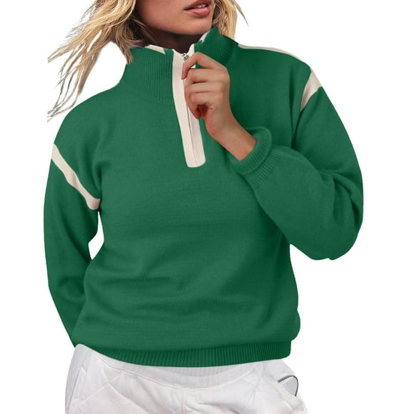 WEAIXIMIUNG Cute Sweatshirts Women's Sweatshirts Half Zip Pullover Long Sleeve Oversized Workout Crop Tops Hoodie with Pocket